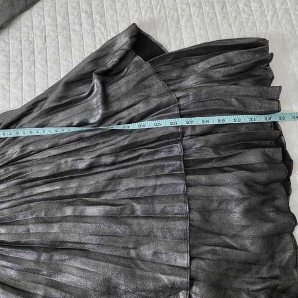 Derek Lam Metallic One-Shoulder Dress Gunmetal Size 40 (US 4) - Picture 8 of 8